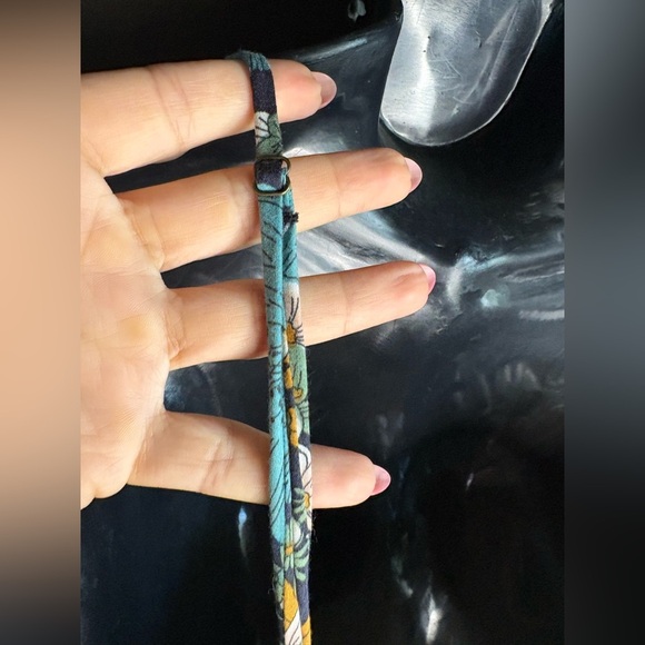 Volcom floral strappy dress teal, orange and black side cutouts a tie front sz L - Picture 6 of 8